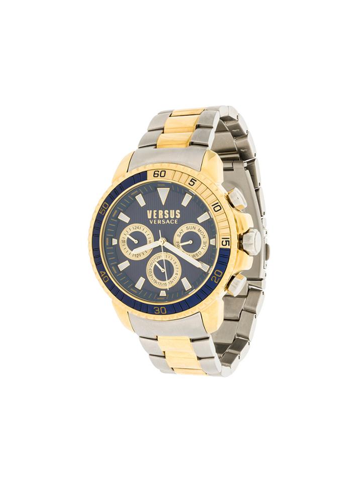 Versus Logo Chronograph Wrist Watch - Metallic