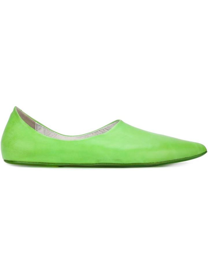 Marsèll Pointed Toe Ballerinas, Women's, Size: 39, Green, Leather