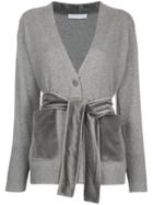 Fabiana Filippi Velvet Belt Cardigan - Grey