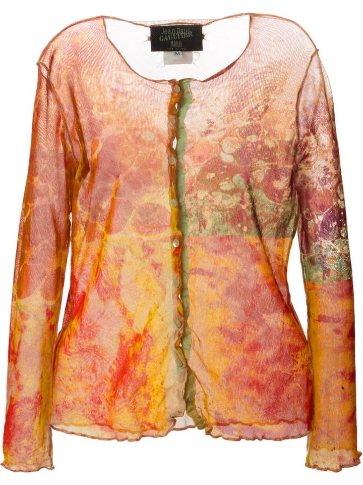 Jean Paul Gaultier Vintage Printed Sheer Cardigan