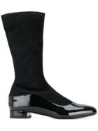 Giorgio Armani Contrast Panel Boots - Black