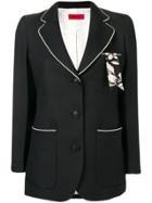 The Gigi Frida Contrast Trim Blazer - Black