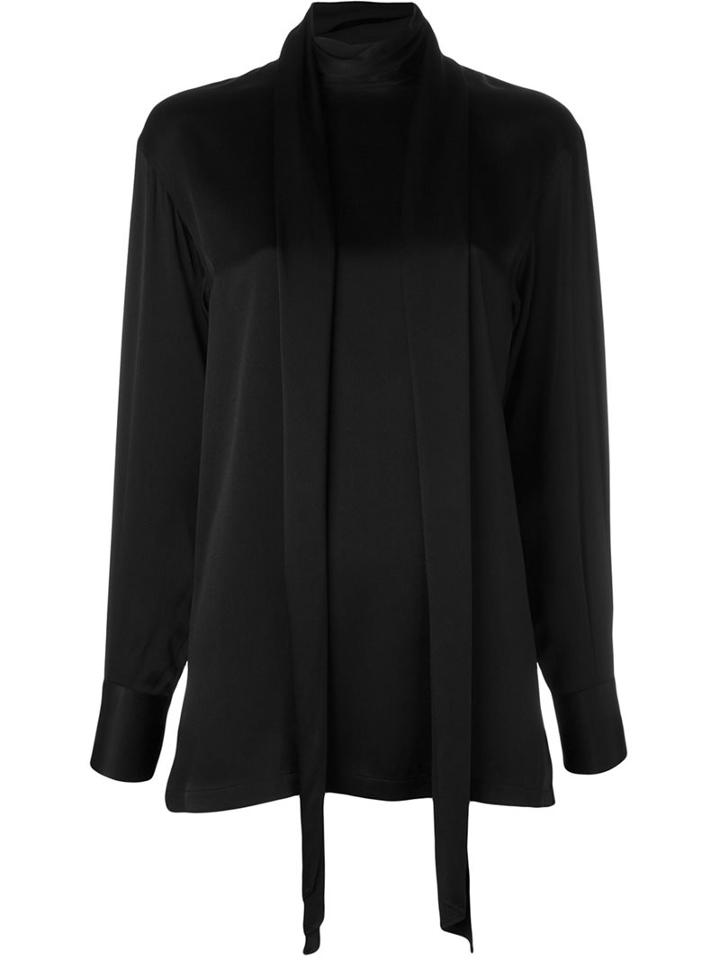 Lanvin Tie Detail Blouse, Women's, Size: 36, Black, Viscose/acetate