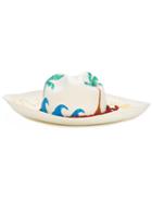 Sensi Studio Vamos A La Playa Beaded Panama Hat, Women's, Size: Medium, White, Straw/plastic