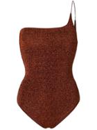 Oseree Lumière One-shoulder Swimsuit - Brown
