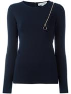 Stella Mccartney Zip Shoulder Detail Top, Women's, Size: 44, Blue, Polyamide/spandex/elastane/wool