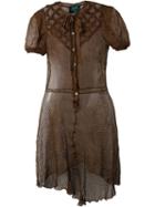 Jean Paul Gaultier Vintage Cross Stitch Detail Dress, Women's, Size: Small, Brown