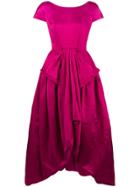 Christian Dior Vintage Short-sleeve Flared Dress - Pink & Purple