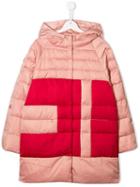 Elisabetta Franchi La Mia Bambina Logo Print Padded Jacket - Pink