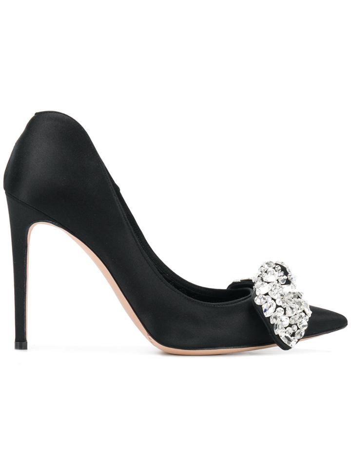 Alexander Mcqueen Embellished Bow Pumps - Black