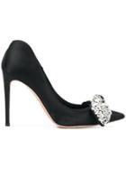 Alexander Mcqueen Embellished Bow Pumps - Black