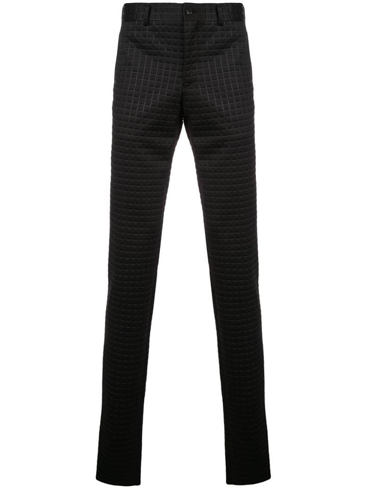Comme Des Garçons Homme Plus Textured Check Print Trousers - Black