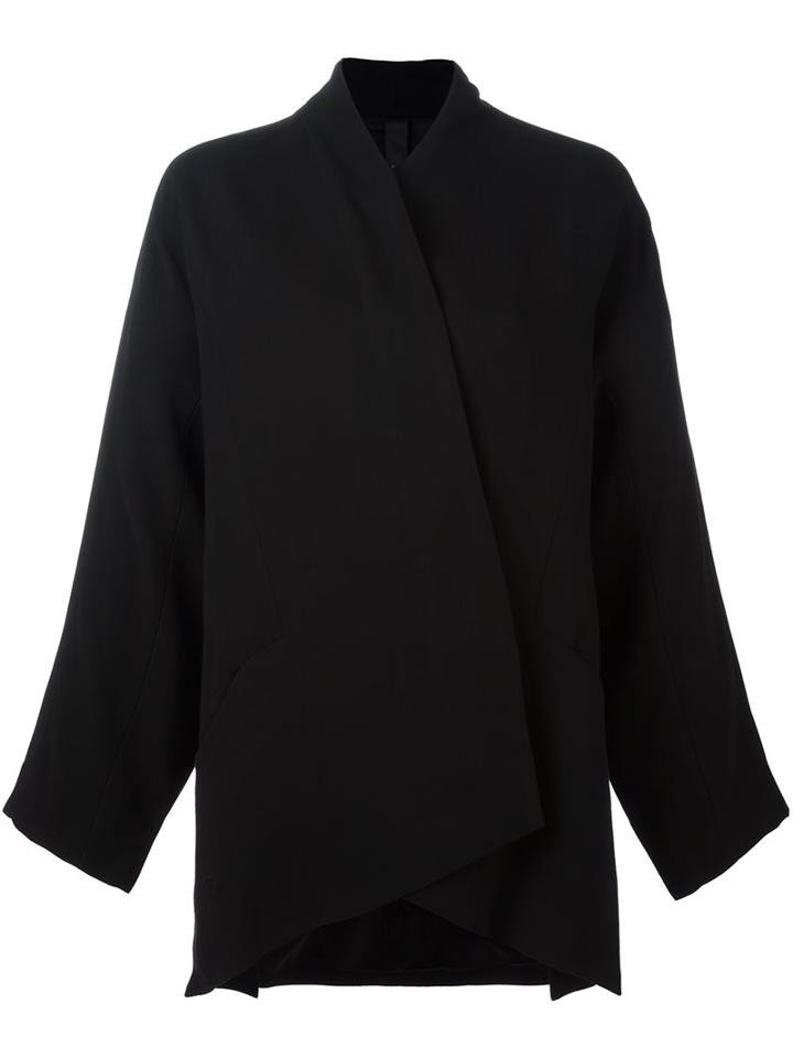 Ilaria Nistri Asymmetric Concealed Fastening Jacket, Women's, Size: 40, Black, Viscose/virgin Wool/pbt Elite