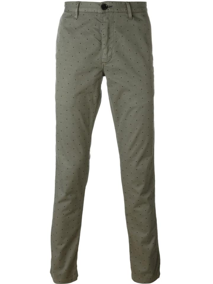Paul Smith Jeans Dotted Trousers, Men's, Size: 31, Green, Cotton/polyester/spandex/elastane