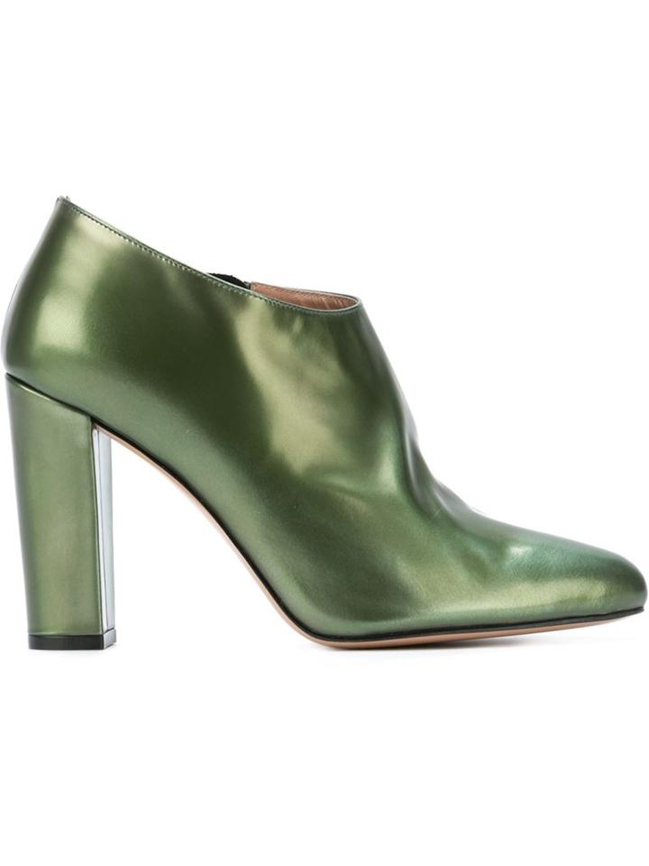 Jean-michel Cazabat Kristal Ankle Boots, Women's, Size: 38.5, Green, Patent Leather/leather