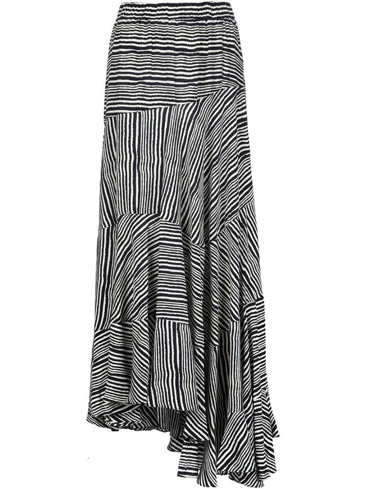 Derek Lam 10 Crosby Striped Asymmetric Skirt