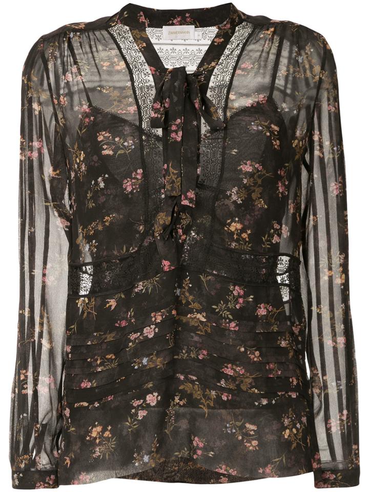 Zimmermann Floral Print Blouse - Black