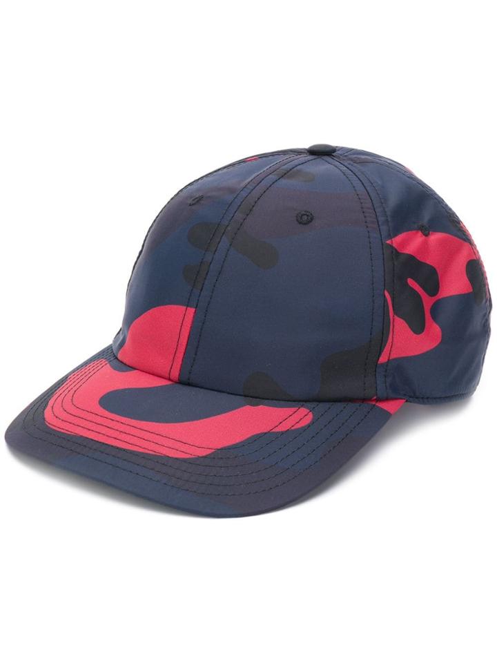 Valentino Camouflage Print Cap - Blue