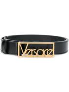 Versace Logo Buckle Belt - Black
