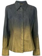 Fendi Vintage Ombré-effect Denim Shirt - Blue