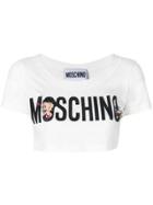 Moschino Printed Crop Top - White