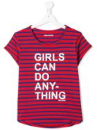 Zadig & Voltaire Kids Slogan Striped T-shirt - Red