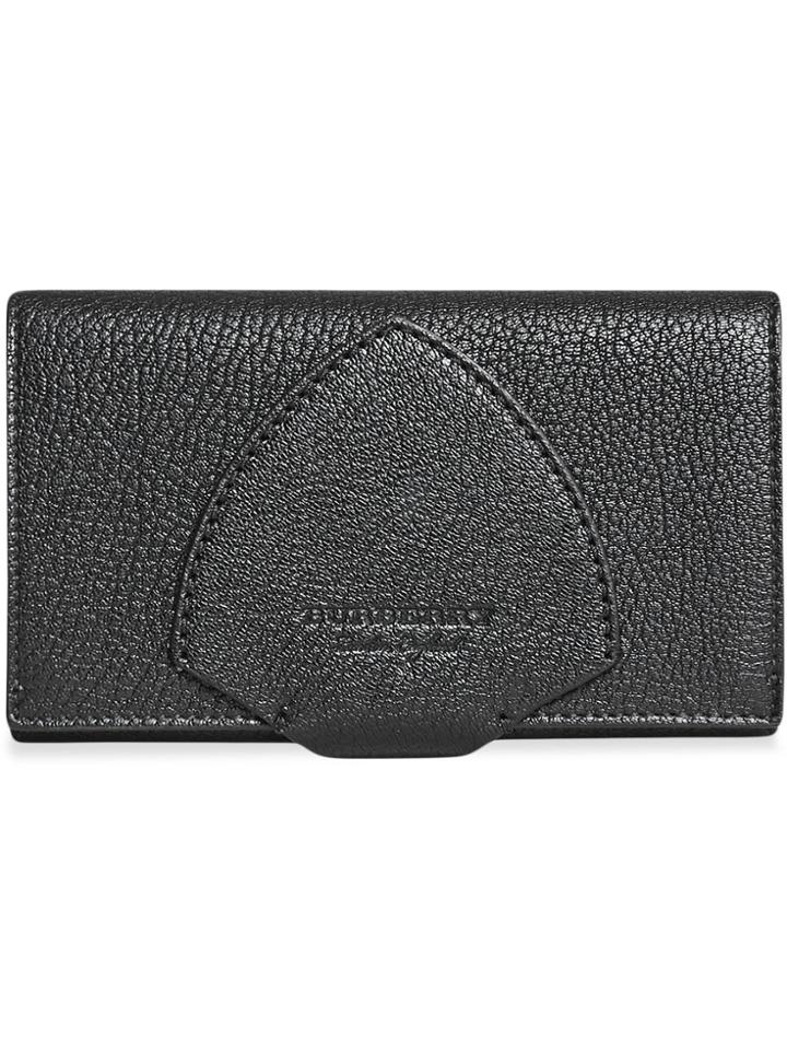 Burberry Equestrian Shield Two-tone Leather Continental Wallet - Black