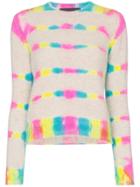 The Elder Statesman Prism-dye Cropped Long-sleeved Knitted Cashmere