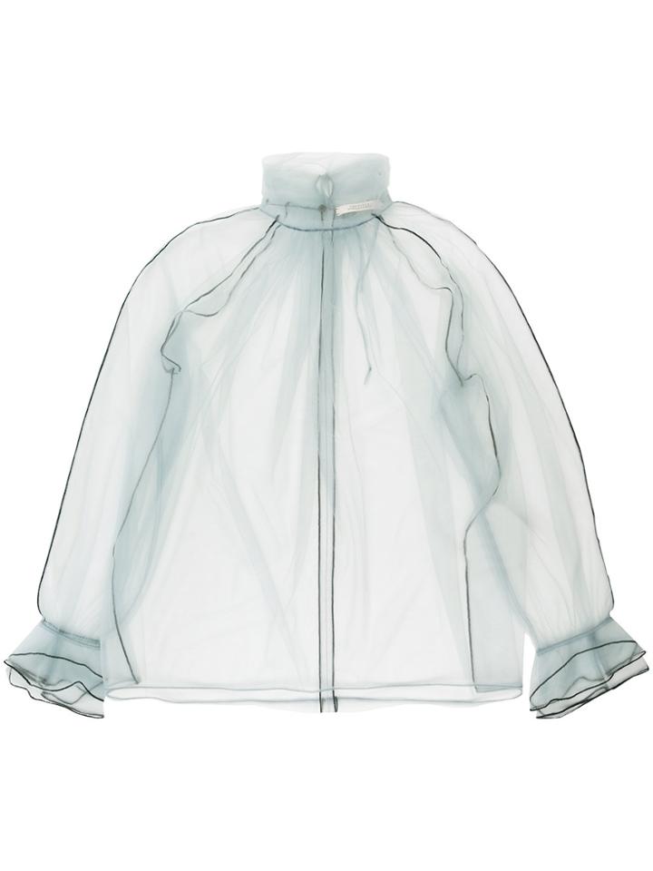 Dorothee Schumacher Turtleneck Sheer Blouse - Blue