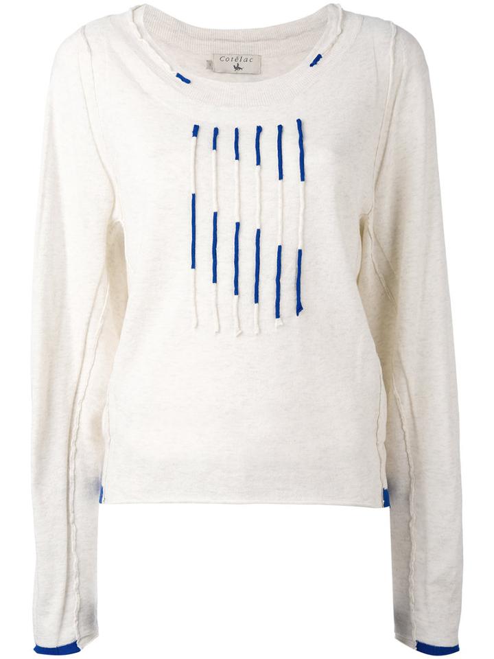 Cotélac - Printed Sweatshirt - Women - Cotton - Iii, Nude/neutrals, Cotton