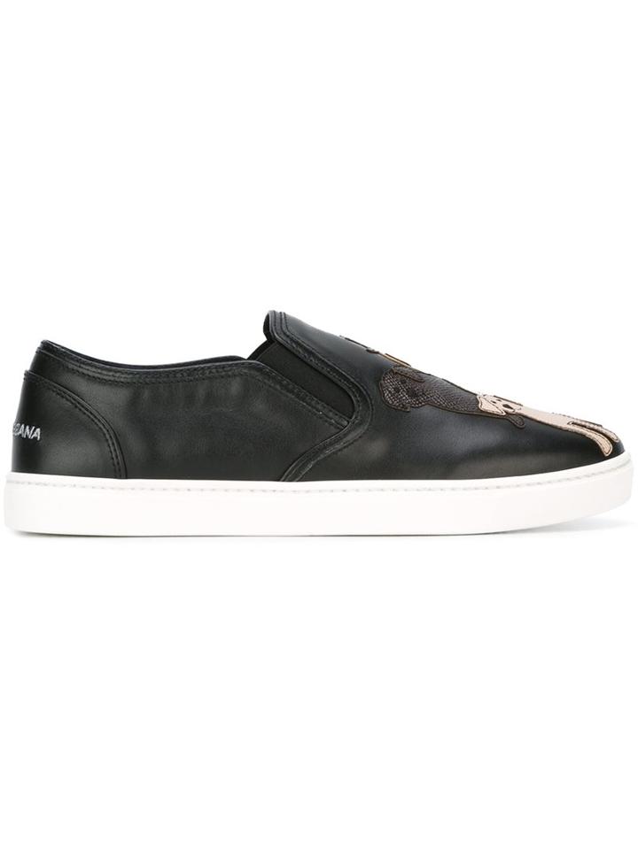 Dolce & Gabbana Designer's Patch Slip-on Sneakers