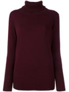 Fabiana Filippi Roll Neck Jumper, Women's, Size: 44, Red, Silk/cashmere/merino