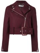 Givenchy Cropped Belted Jacket - Red