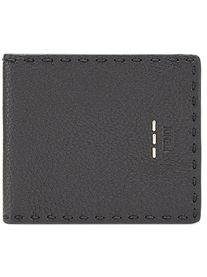 Fendi Stitching Wallet - Black