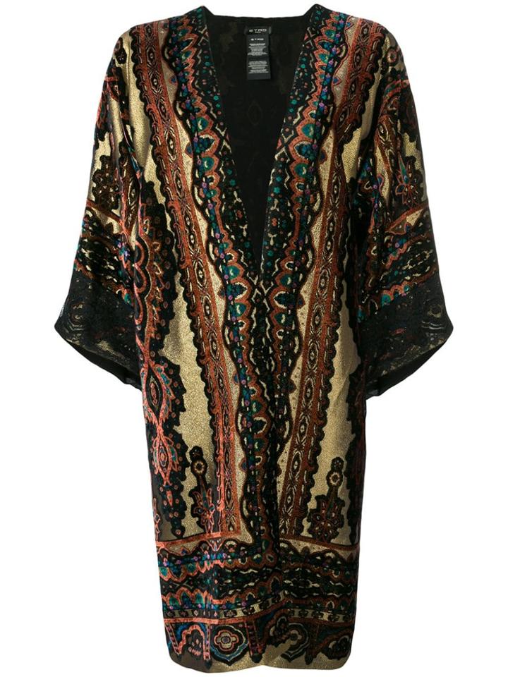 Etro Printed Oversized Kimono - Gold
