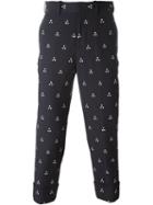Neil Barrett Triangle Print Trousers, Men's, Size: 48, Black, Cotton/polyamide/spandex/elastane