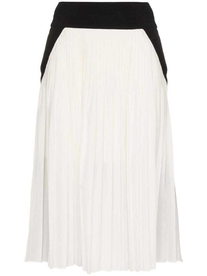 Givenchy High Waisted Pleated Silk Blend Skirt - Black