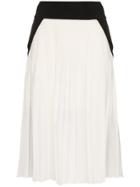 Givenchy High Waisted Pleated Silk Blend Skirt - Black