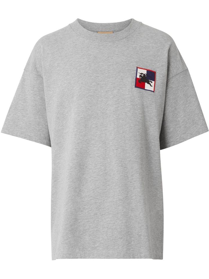 Burberry Chequer Ekd Cotton T-shirt - Grey