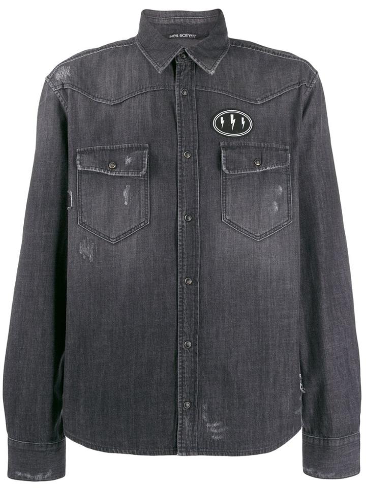 Neil Barrett Denim Shirt - Black