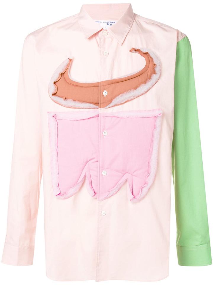 Comme Des Garçons Shirt Boys Patchwork Colour-block Shirt - Pink