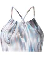 Mona - High Neck Shell Bikini Top - Women - Polyester/spandex/elastane - M, Blue, Polyester/spandex/elastane