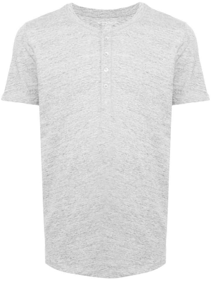 Majestic Filatures Short Sleeve Henley Tee - Grey