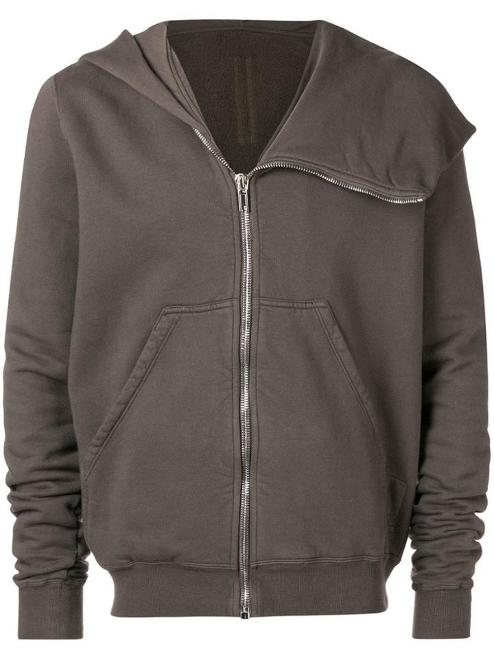 Rick Owens Drkshdw Asymmetric Zip Front Hoodie - Grey