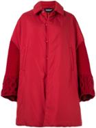 Undercover Oversized Fabric Mix Coat - Red