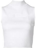 Cushnie Et Ochs Keyhole Cropped Top, Women's, Size: Xs, White, Viscose/polyester