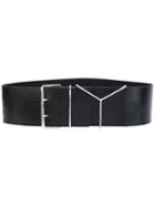 Y / Project - 'y' Buckle Belt - Women - Leather/metal (other) - 90, Black, Leather/metal (other)