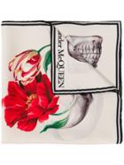 Alexander Mcqueen Skull Bloom Foulard - Neutrals