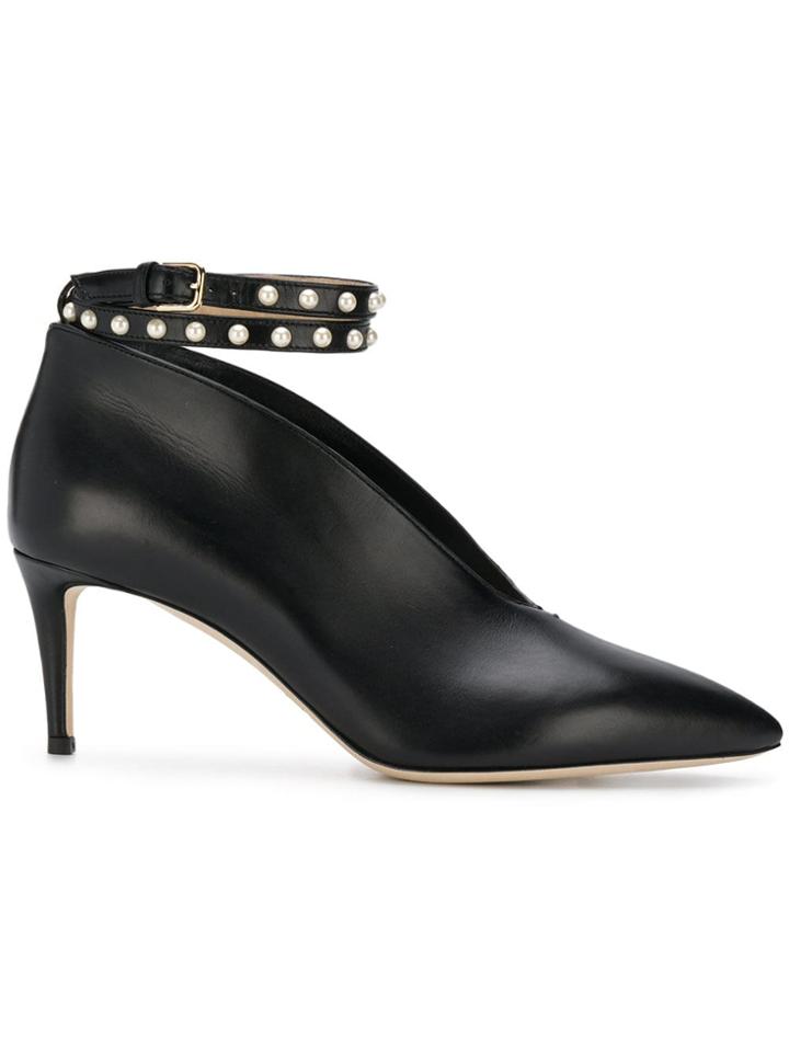 Jimmy Choo Lark 65 Pearl Embellished Pumps - Black