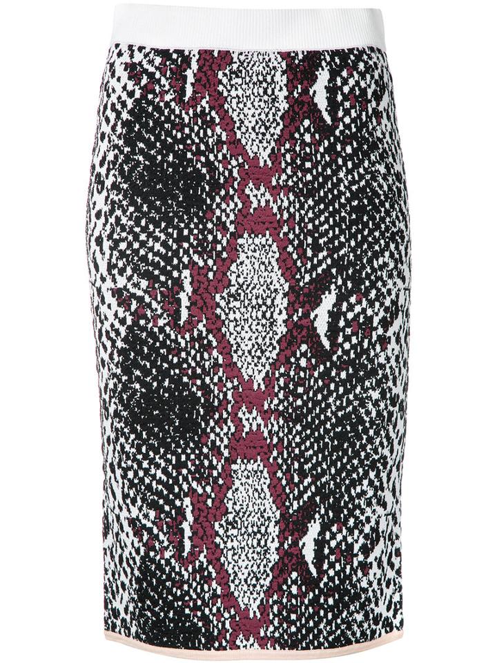 Theatre Products Snakeskin Print Fitted Skirt, Women's, Black, Polyester/rayon
